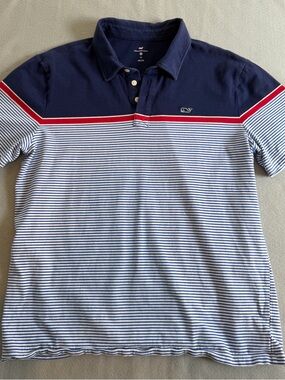 Vineyard Vines for Target Navy, White & Red Striped Polo